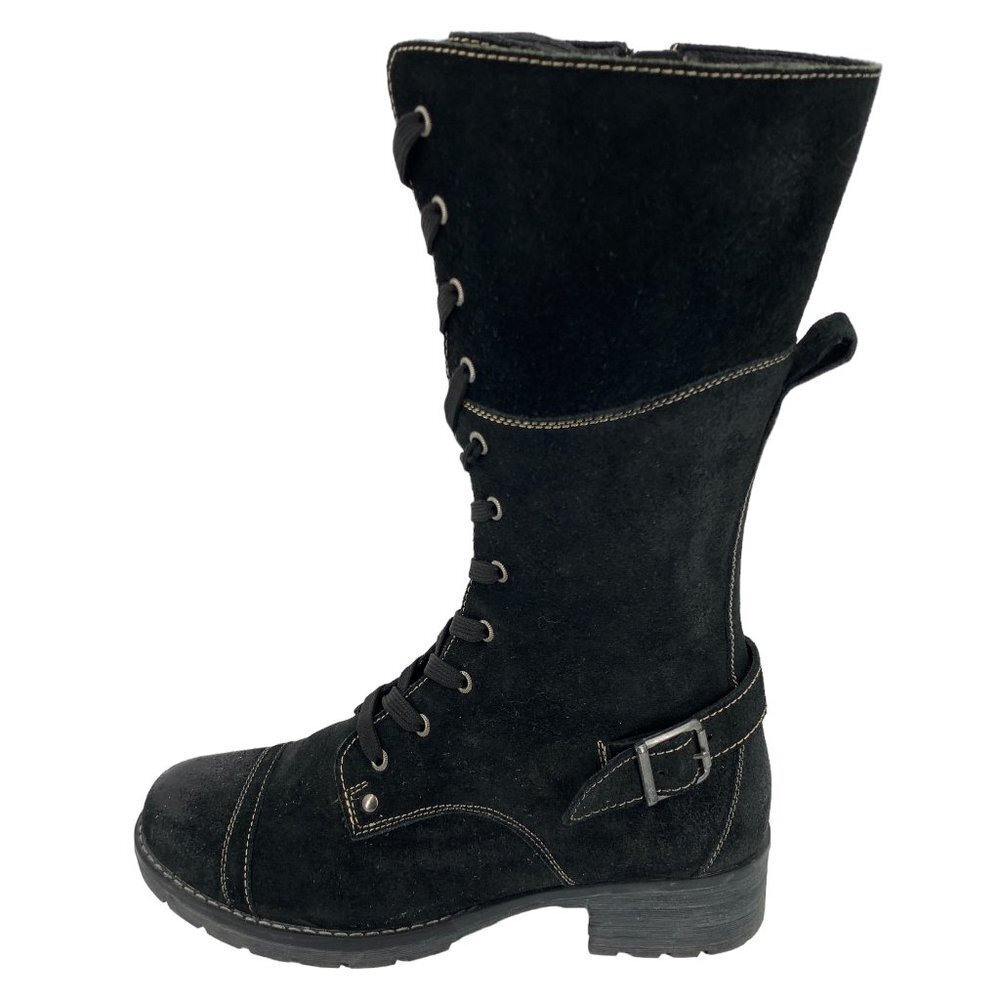 SoftMoc Black Lace-Up Women's Mid-Calf Boots
